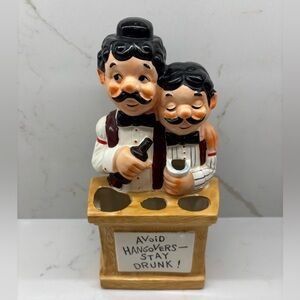 Vintage Bartenders Tool Caddy Figurine Avoid Hangovers Stay Drunk! 1960s MCM